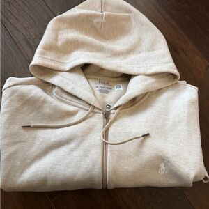 Polo by Ralph Lauren Men's Beige Zip-Up Hoodie